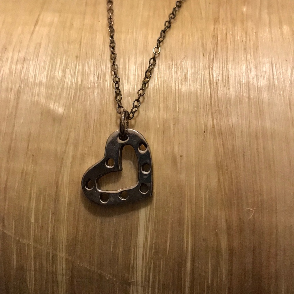 Recycled Sterling Silver heart necklace.